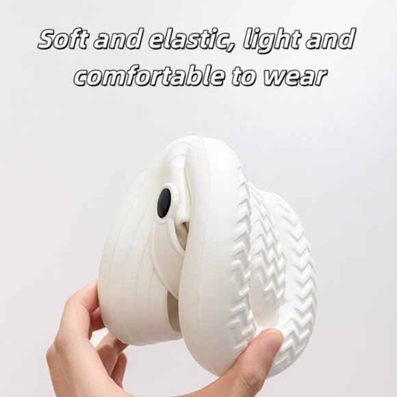 Lightweight EVA Clogs with Smile Design – Breathable Sli!!WHITE - Picture 2 of 4